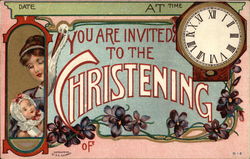 You are Invited to the Christening of Religious Postcard Postcard