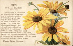 April Birthday - Diamond and Daisy Astrology & Zodiac Postcard Postcard