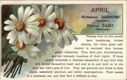 April Birthday with Diamonds & Daisies Months Postcard Postcard