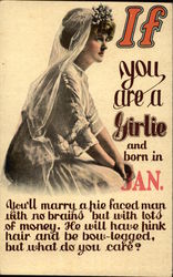 If You are a Girlie and Born in Jan Months Postcard Postcard