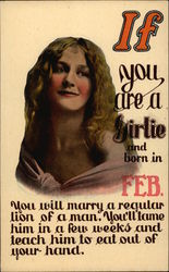 If You Are a Girlie and Born in Feb Months Postcard Postcard