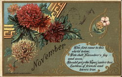 November Months Postcard Postcard