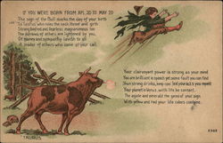 Taurus Fortune Astrology & Zodiac Postcard Postcard