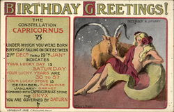 Birthday Greetings - Capricorn Astrology & Zodiac Postcard Postcard