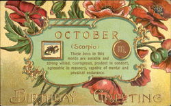 October (Scorpio) Months Postcard Postcard