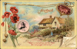 August Months Postcard Postcard