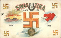 Good Luck Swastika Swastikas Postcard Postcard