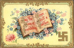 May the Wing of Friendship Never Moult a Feather - Dickens Postcard