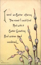 Easter Greetings with Pussy Willows Postcard