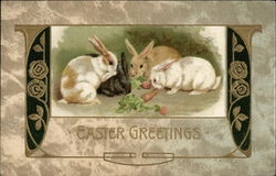 Easter Greetings With Bunnies Postcard Postcard