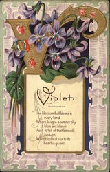 Violet (Faithfulness) Flowers Postcard Postcard