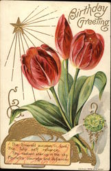 Birthday Greeting - Emerald and Tulip Postcard Postcard