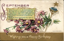 September Birthday Postcard Postcard