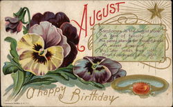 August Birthday Postcard Postcard