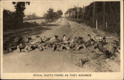 Royal Scots Firing As They Advance Postcard