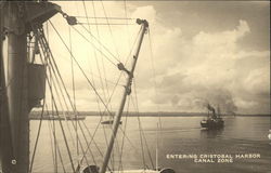 Entering Cristobal Harbor Canal Zone Boats, Ships Postcard Postcard