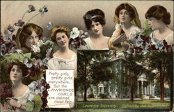 Lawrence University, University Hall, Appleton, Wis Postcard