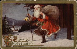 A Joyous Christmas Santa Claus Postcard Postcard