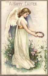 A Happy Easter With Angels Postcard Postcard