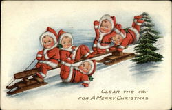 Clear the Way for a Merry Christmas Postcard