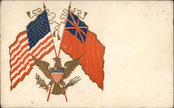 Flags of the United States, With Eagle Emblem Postcard Postcard