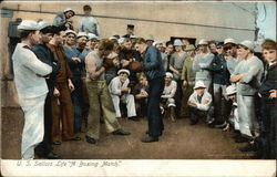 U.S. Sailors Life "A Boxing Match" Postcard