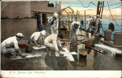 U.S. Sailors Life "Washday" Navy Postcard Postcard