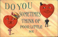 Do You Sometimes Think of Poor Little Me? Hearts Postcard Postcard