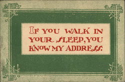 If You Walk in Your Sleep, You Know My Address Comic, Funny Postcard Postcard