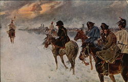 The Retreat of the Great Army from Moscow by Jerzy Kossak Art Postcard Postcard