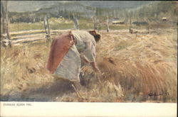 Stella - Woman Harvesting Wheat Art Postcard Postcard