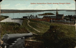 Halifax Harbour from Citadel, Showing George's Island Nova Scotia Canada Postcard Postcard