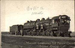 Mallet Compound SP Freight Engine Sierra Grade Locomotives Postcard Postcard