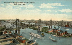 Queensboro Bridge and Blackwell's Island Postcard