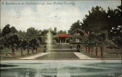 A Residence at Hillsborough, San Mateo County Massachusetts Postcard Postcard