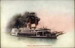 Typical Mississippi River Steamboat Riverboats Postcard Postcard