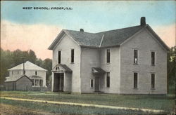 West School Building Postcard