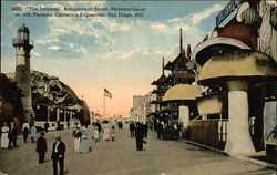 The Isthmus Amusement Street - Panama Canal on left Postcard