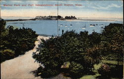 Marine Park and Fort Independence Postcard