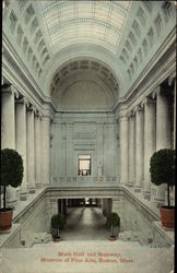 Museum of Fine Arts - Main Hall and Stairway Boston, MA Postcard Postcard