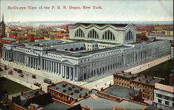 Bird's-Eye View of the P.R.R. Depot, New York Postcard Postcard