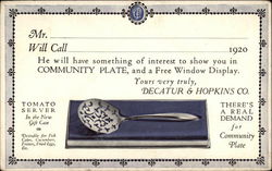 Decatur & Hopkins Co., Community Plate Advertising Postcard Postcard