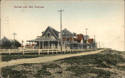 Sunset and Bay Avenue Allerton, MA Postcard Postcard