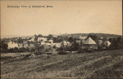 Bird's-Eye View of Blandford, Mass Massachusetts Postcard Postcard