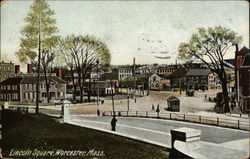 Lincoln Square Worcester, MA Postcard Postcard