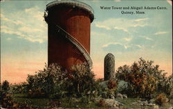 Water Tower and Abigail Adams Cairn Postcard