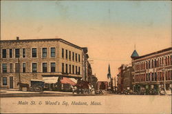 Main Street and Wood's Square Postcard