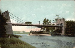 Looking Toward Chain Bridge Newburyport, MA Postcard Postcard