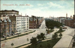 Commonwealth Avenue Boston, MA Postcard Postcard