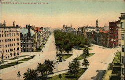 Commonwealth Avenue Boston, MA Postcard Postcard